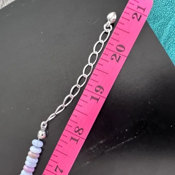 925 Silver 18" Phosphosiderite & Blue Lace Agate Beaded by Jay King - Picture 8 of 12